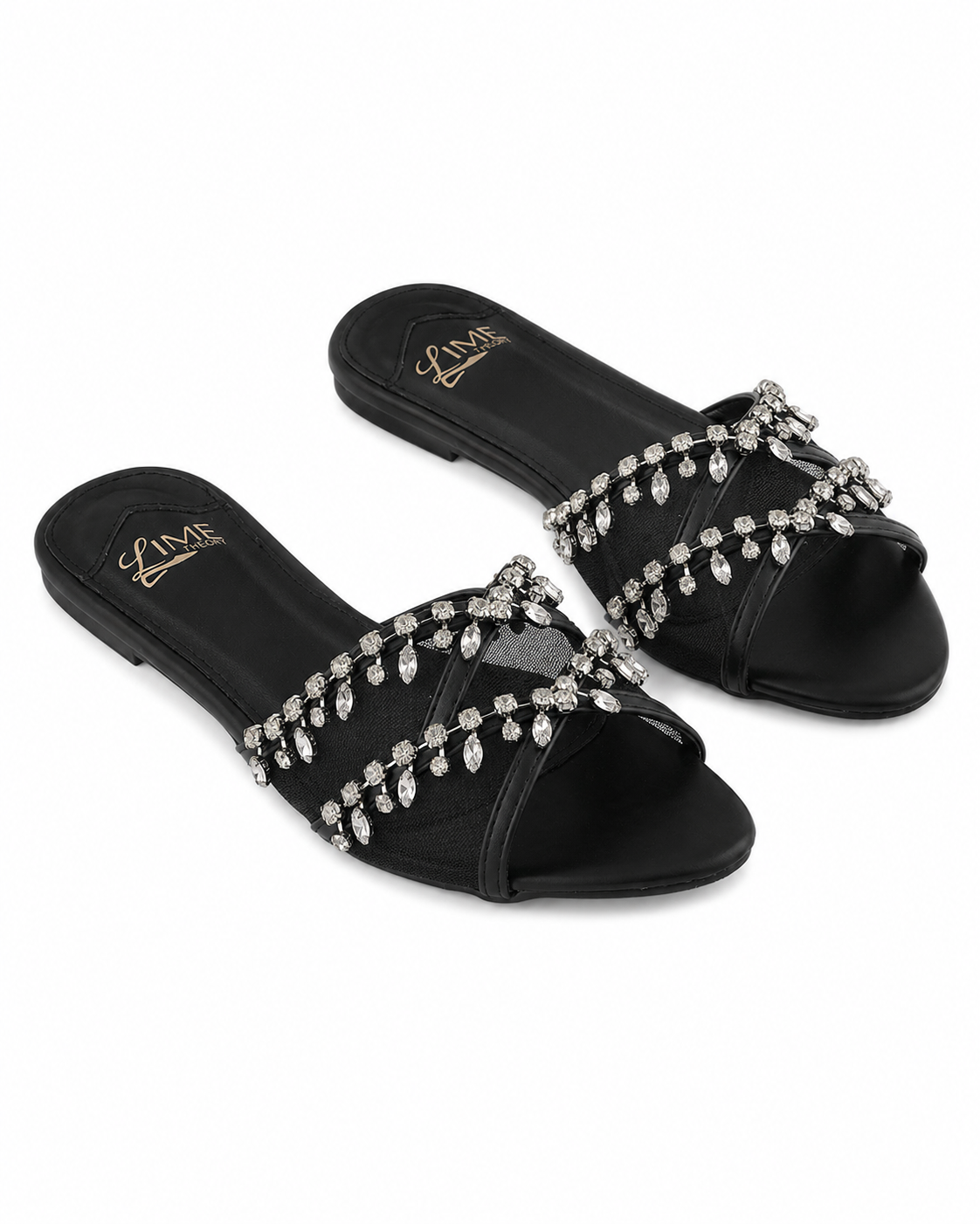 Noor Black Embellished Flats
