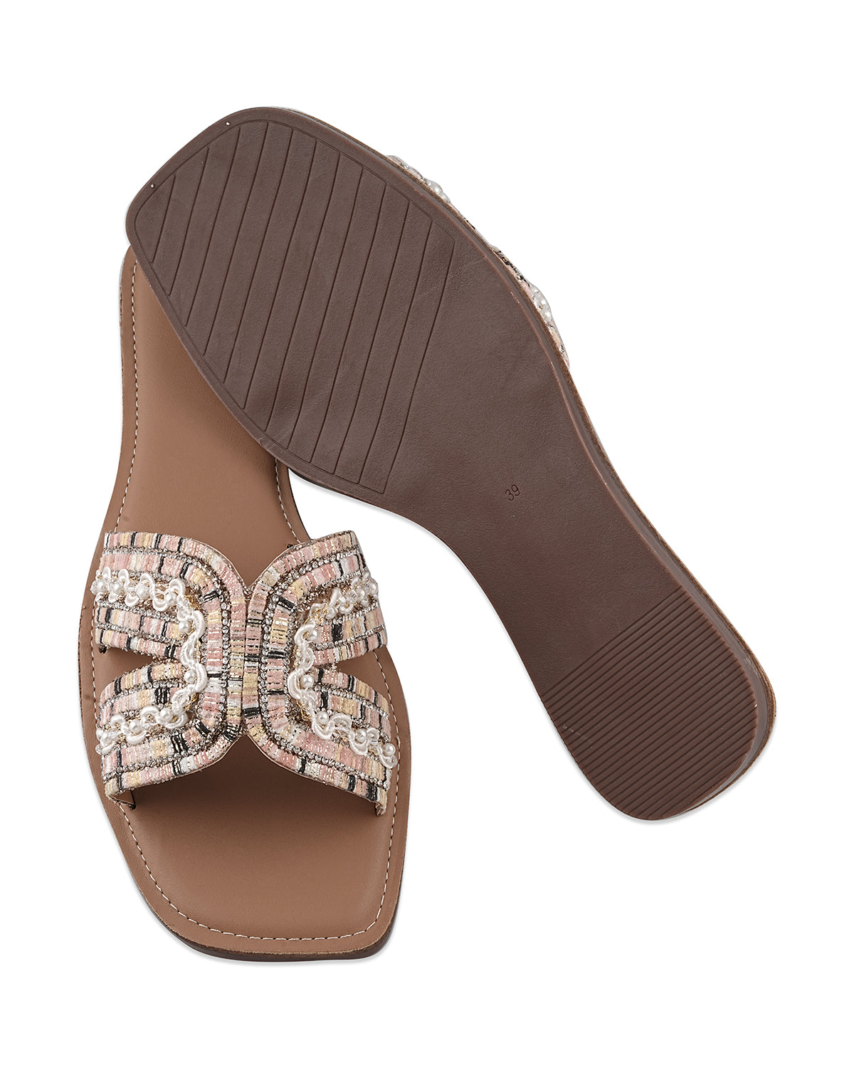 Luna Pink Multi Pearl Flats