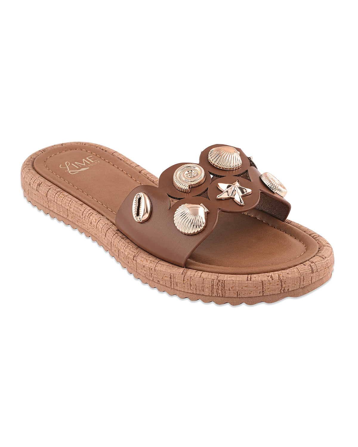 Flora Tan Bloom Flats