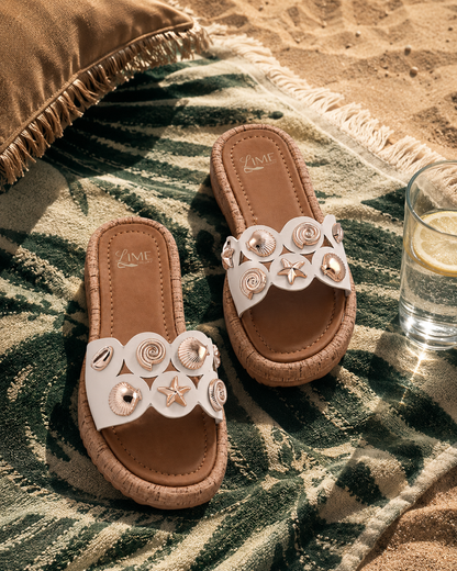Flora Beige Bloom Flats