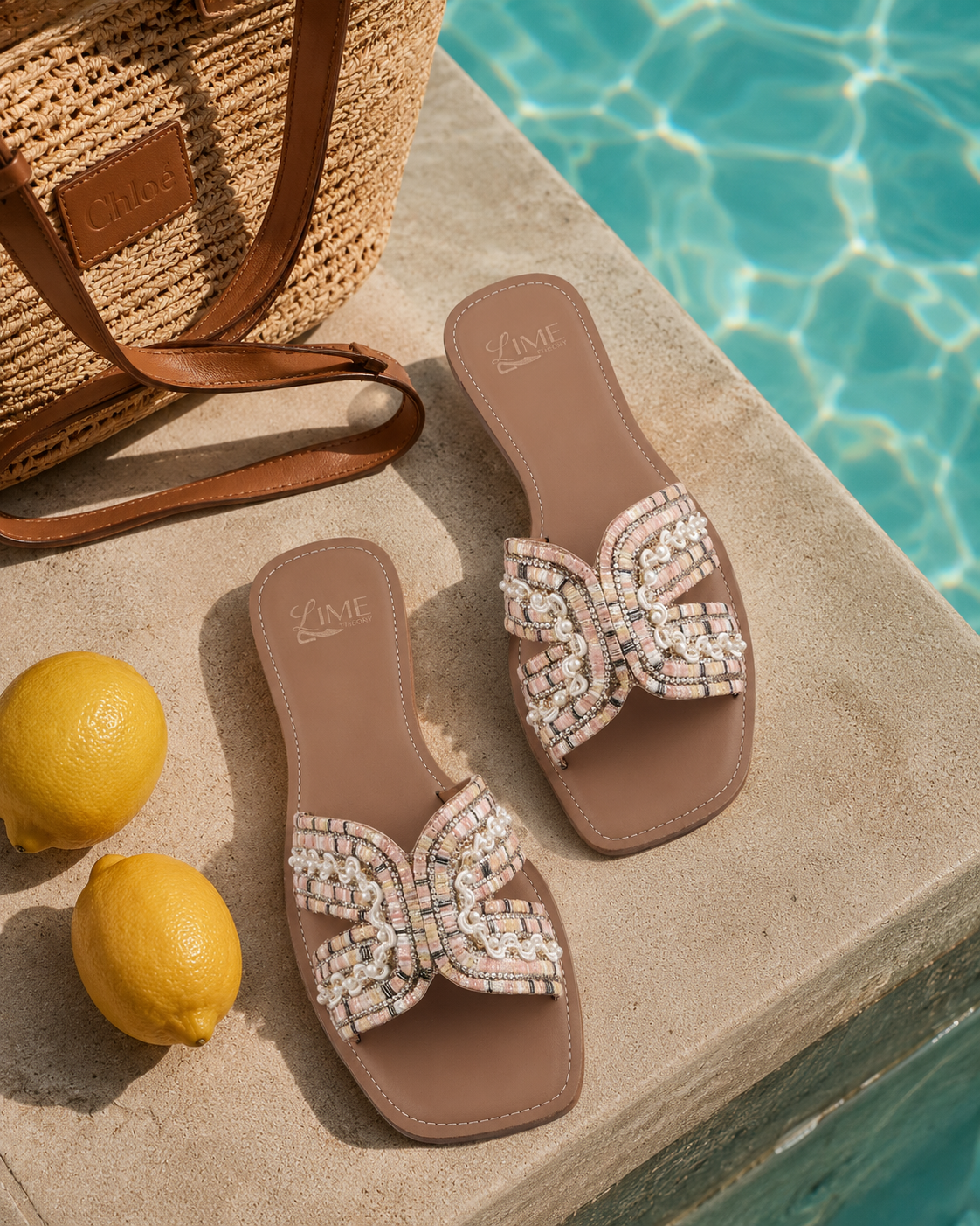 Luna Pink Multi Pearl Flats