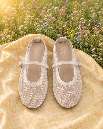 Mira Beige Mesh Belly Shoe
