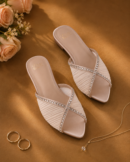 Nora Beige Minimal Flats
