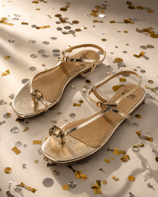Nysa Gold Metallic Flats