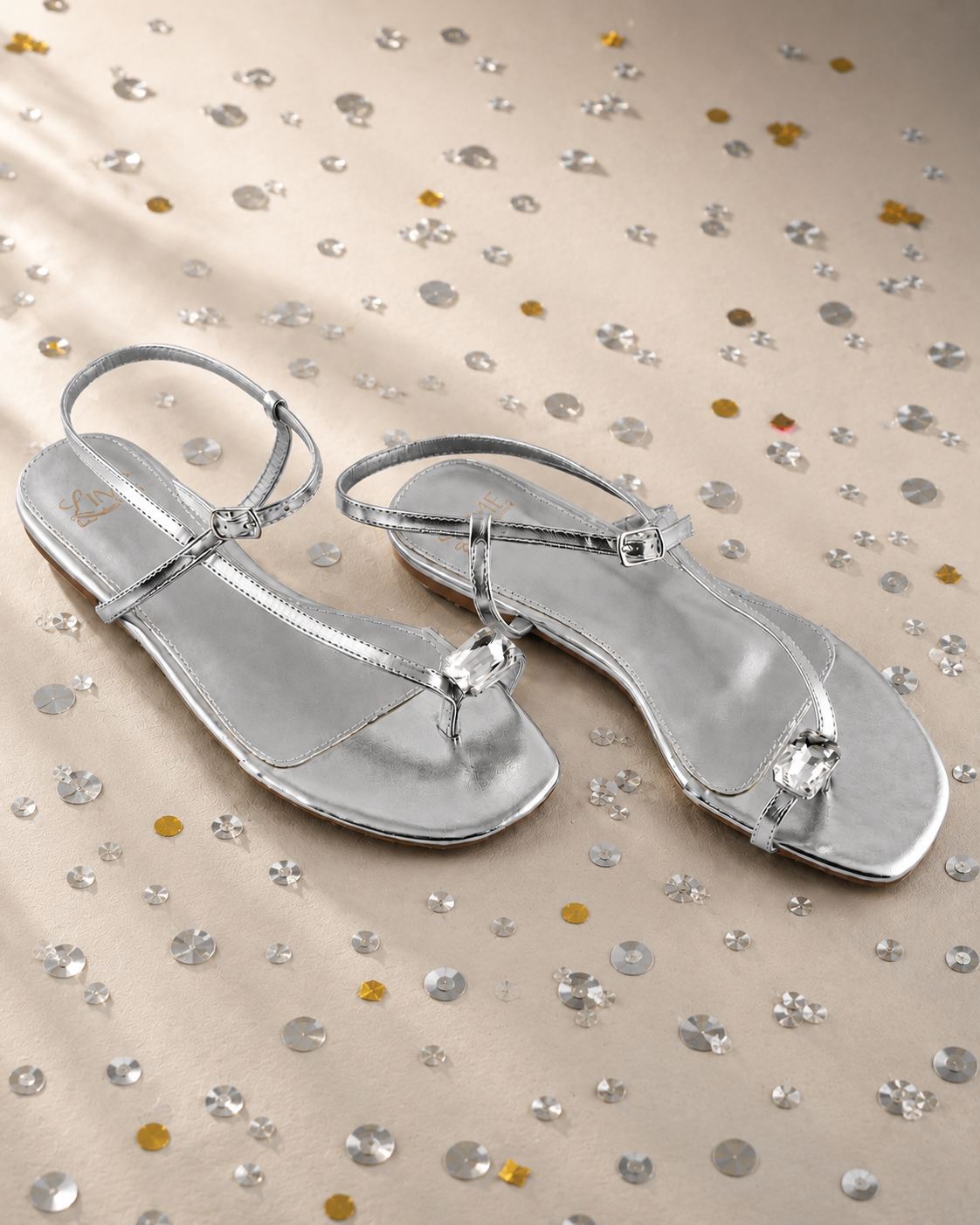 Nysa Silver Metallic Flats