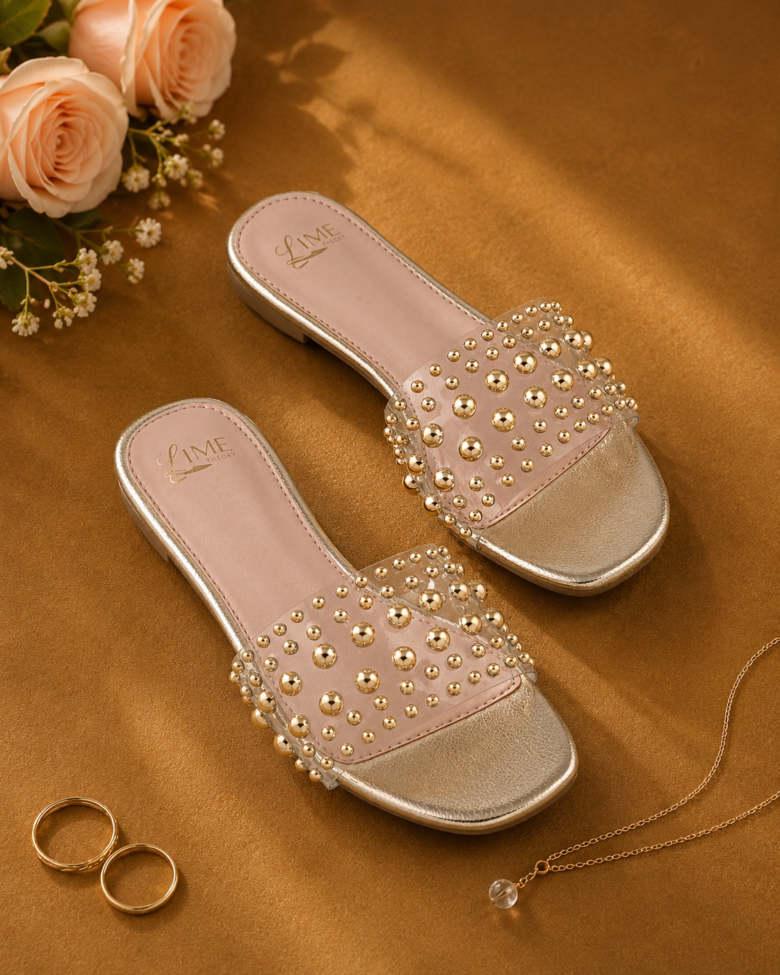 Starlet Gold Studded Flats