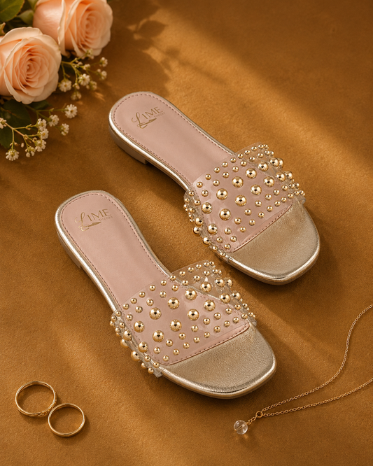Starlet Gold Studded Flats