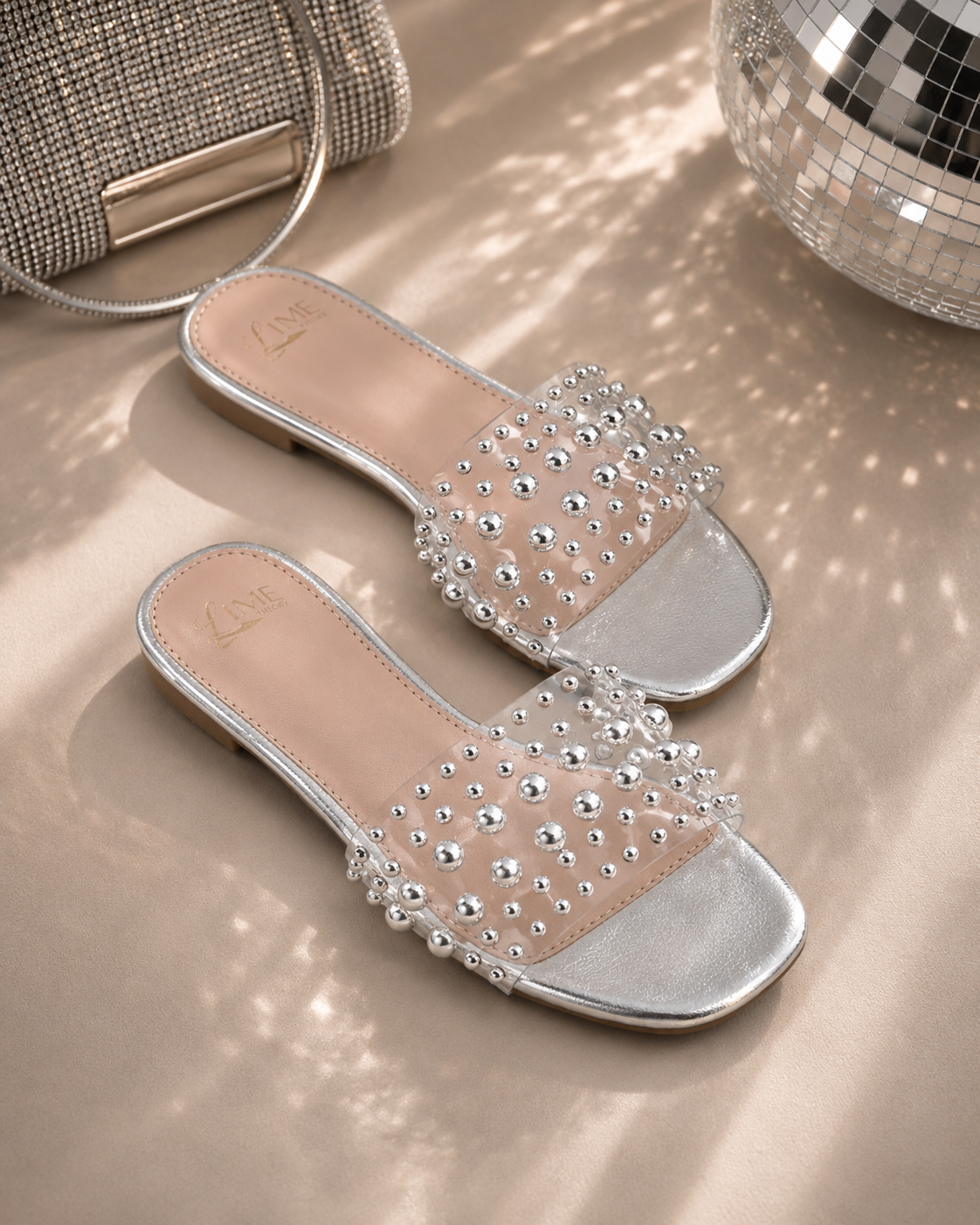 Starlet Silver Studded Flats