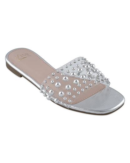 Starlet Silver Studded Flats