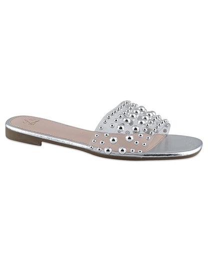 Starlet Silver Studded Flats