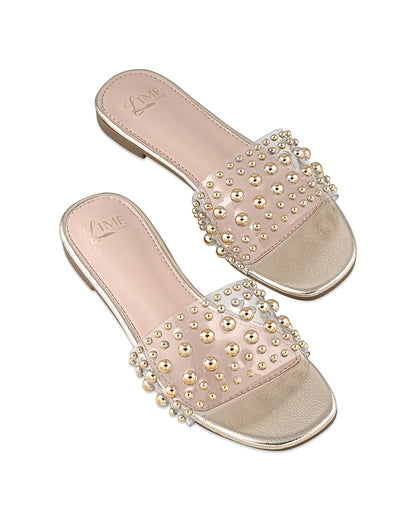 Starlet Gold Studded Flats