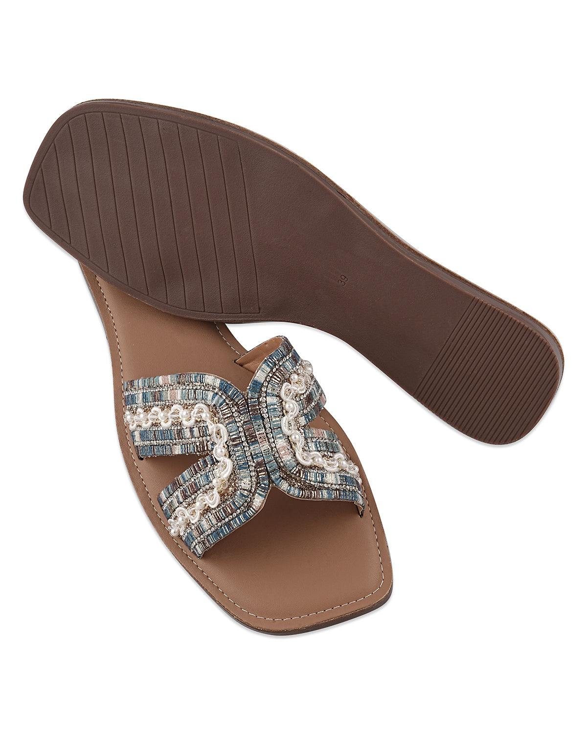 Luna Blue Multi Pearl Flats