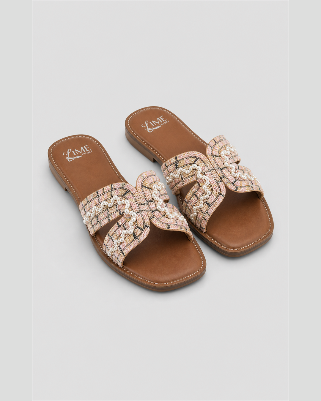 Luna Pink Multi Pearl Flats