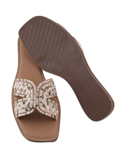 Luna Pink Multi Pearl Flats