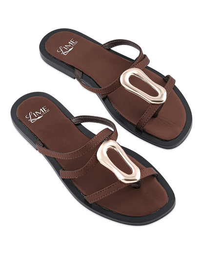 Marlow Coffee Buckle Flats