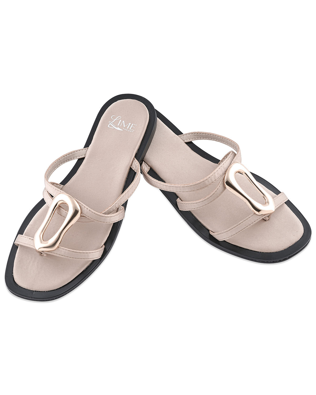 Marlow Beige Buckle Flats