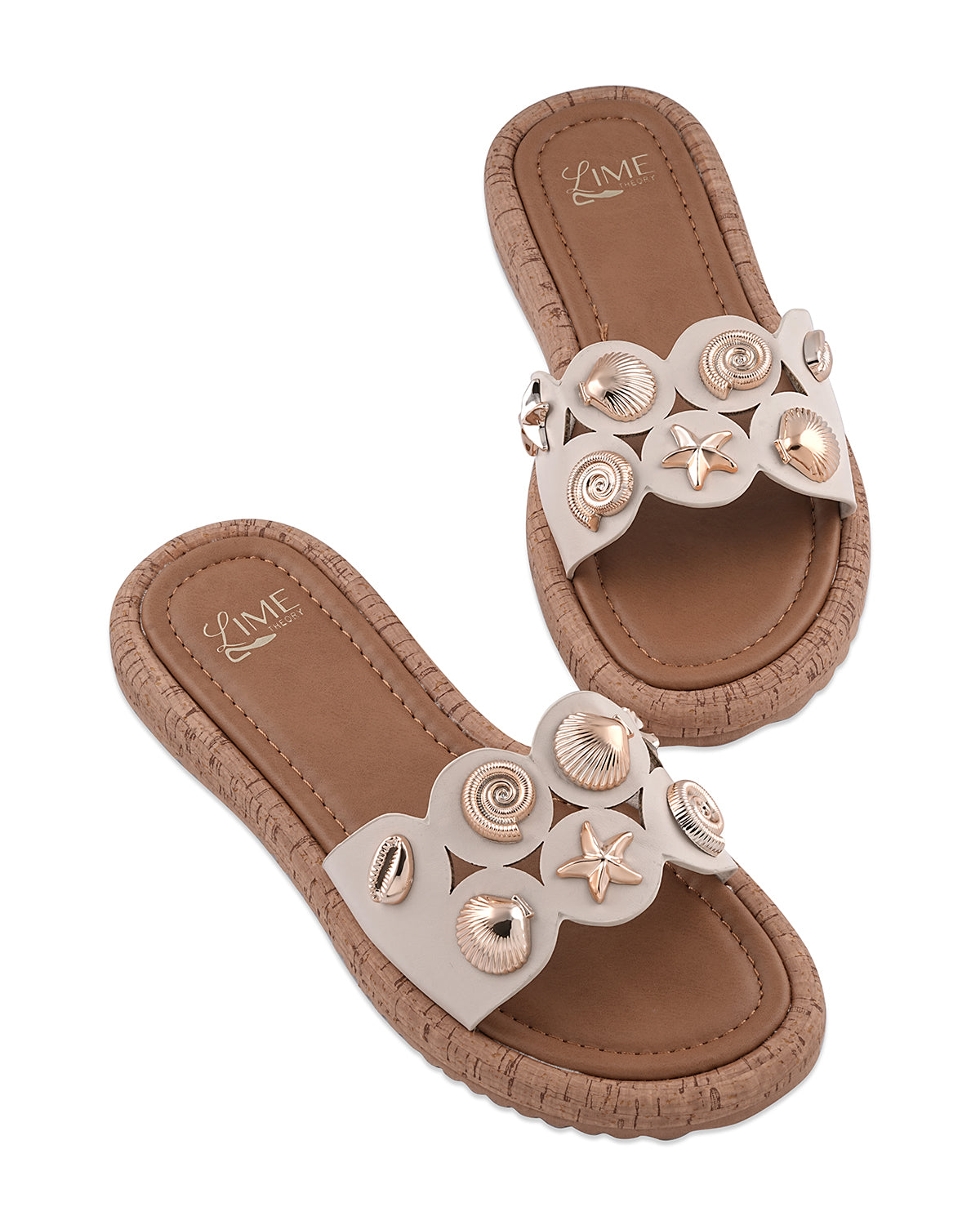 Flora Beige Bloom Flats