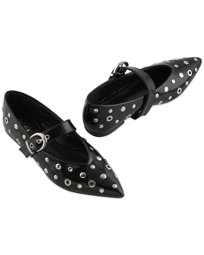 Ariana Black Embellished Belly Shoe