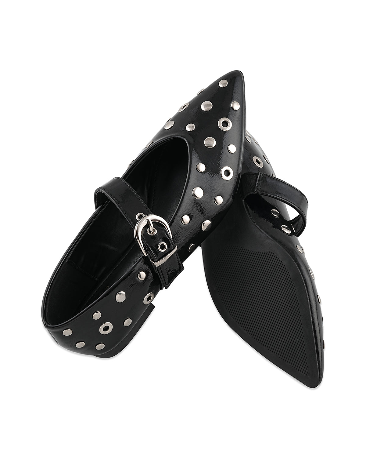 Ariana Black Embellished Belly Shoe