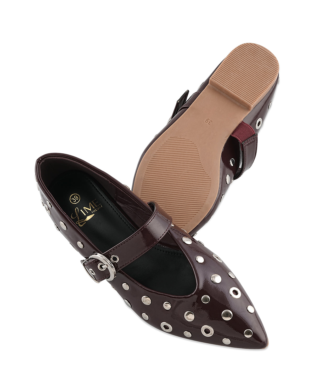 Ariana Maroon Embellished Belly Shoe