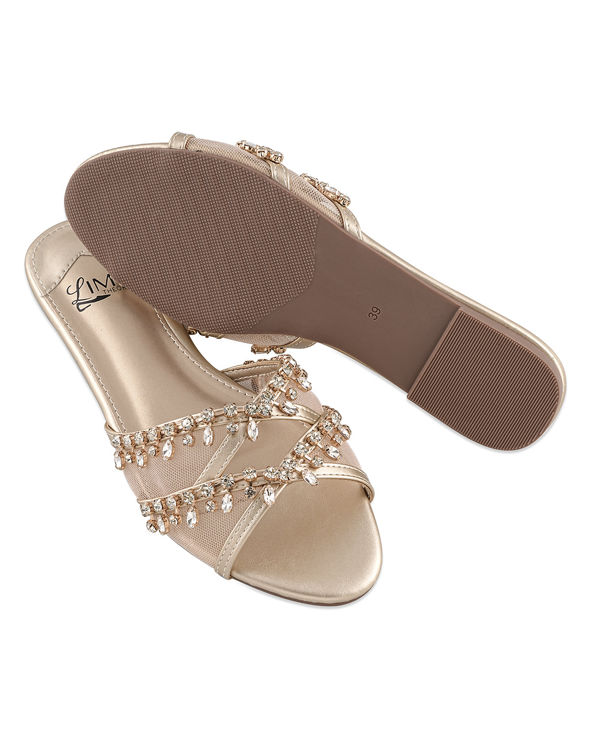 Noor Gold Embellished Flats