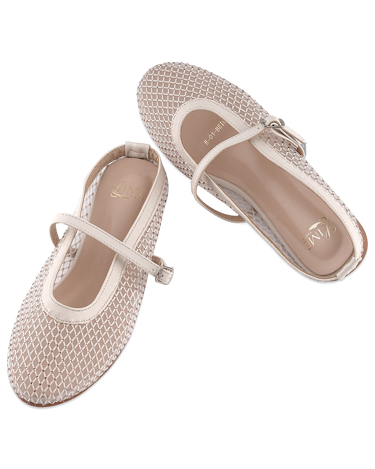 Mira Beige Mesh Belly Shoe
