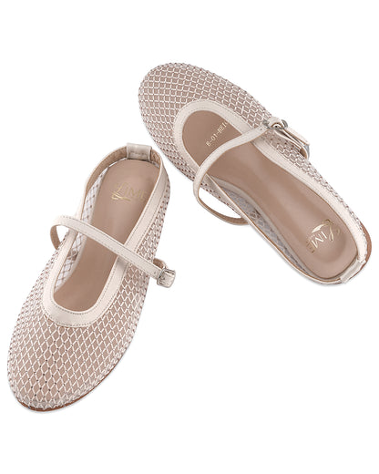 Mira Beige Mesh Belly Shoe