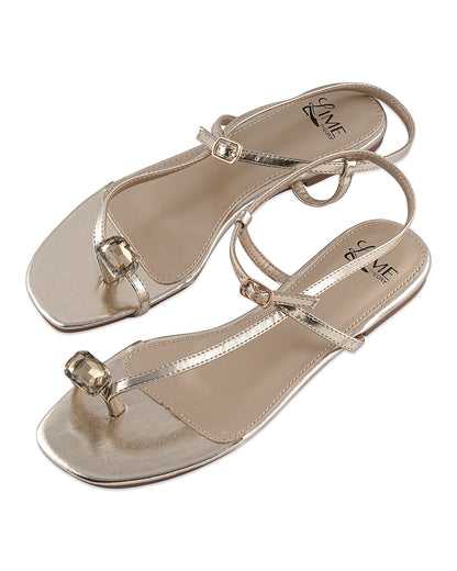 Nysa Gold Metallic Flats