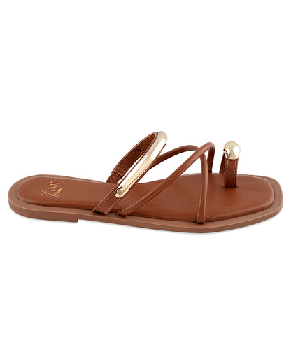 Iris Gold Strappy Flats