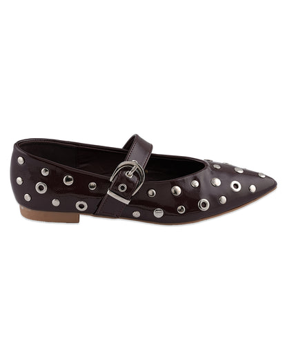 Ariana Maroon Embellished Belly Shoe