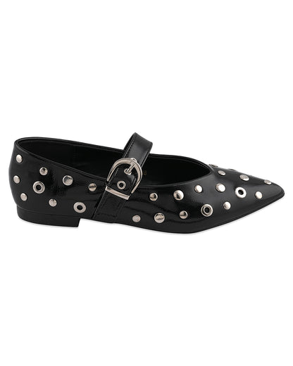Ariana Black Embellished Belly Shoe