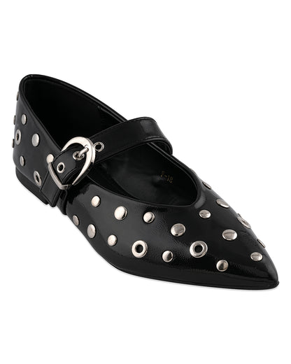 Ariana Black Embellished Belly Shoe