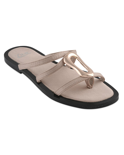 Marlow Beige Buckle Flats