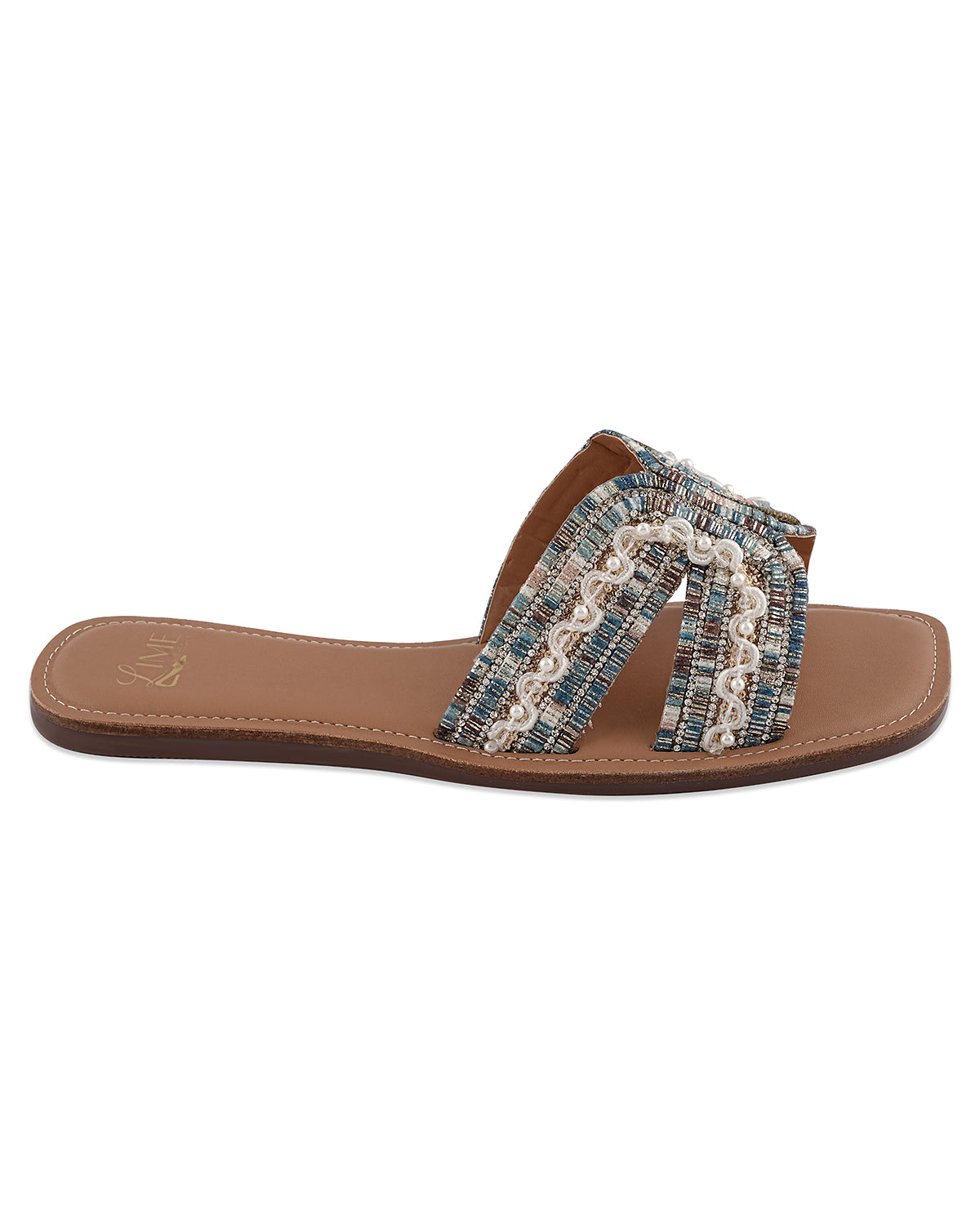 Luna Blue Multi Pearl Flats