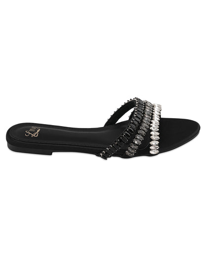Tara Black Chain Flats