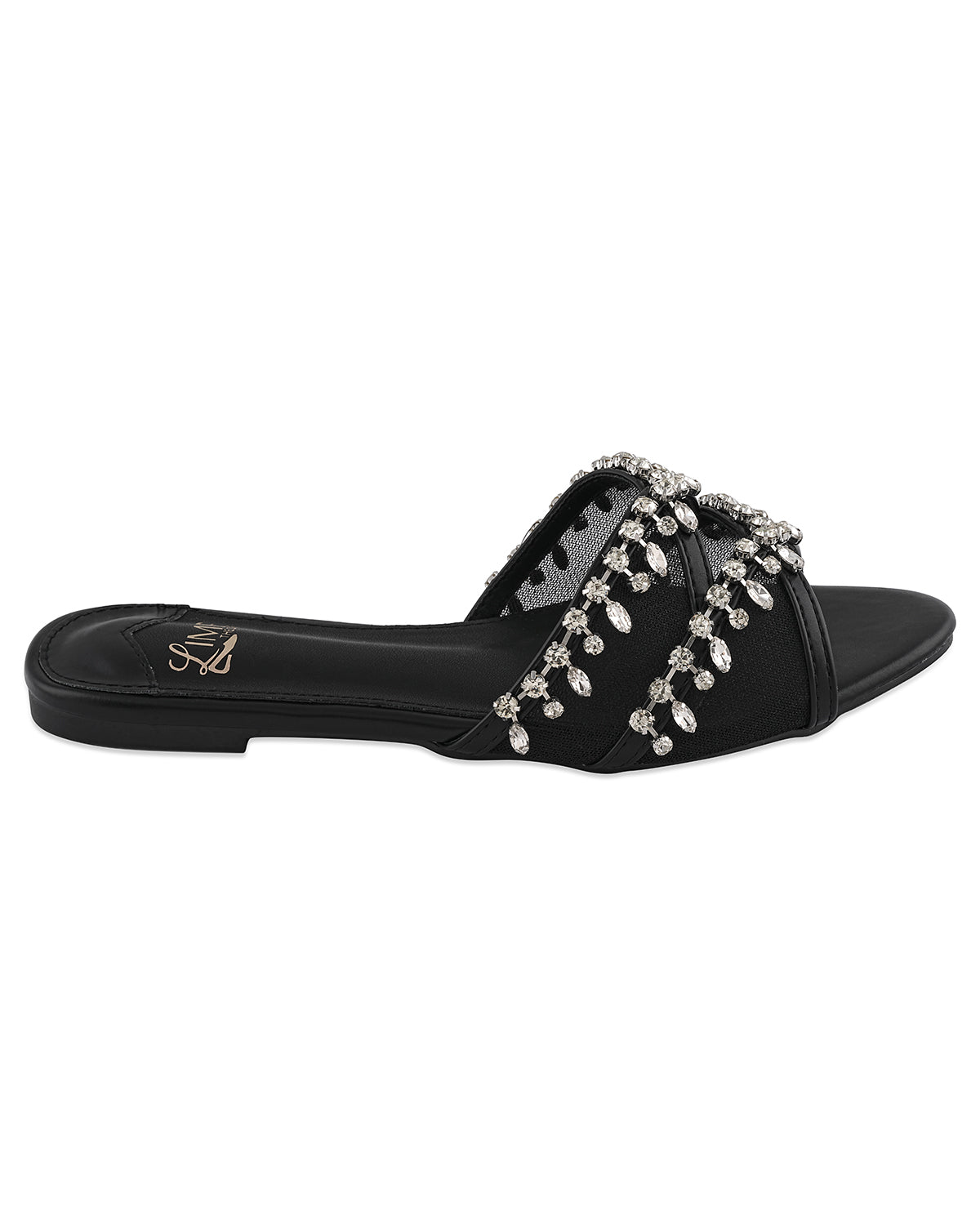 Noor Black Embellished Flats