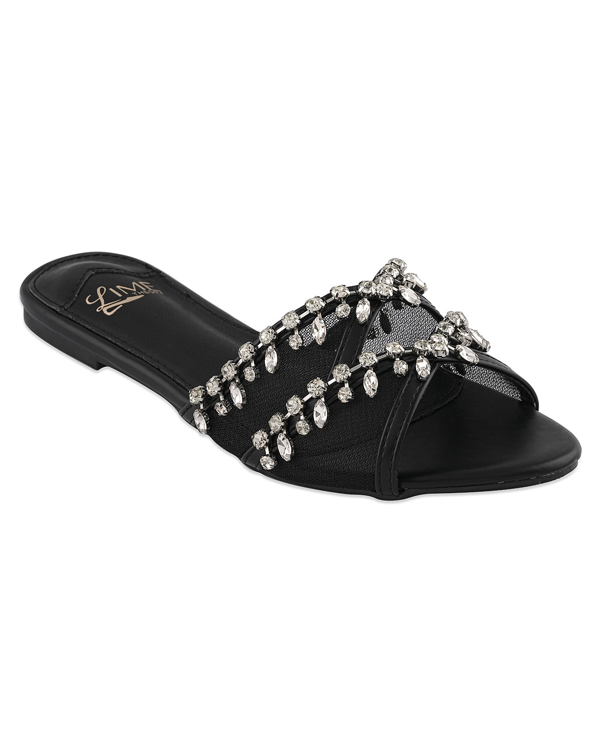 Noor Black Embellished Flats