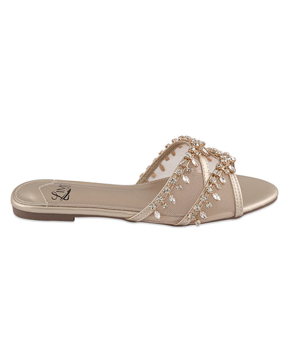 Noor Gold Embellished Flats