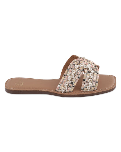 Luna Pink Multi Pearl Flats
