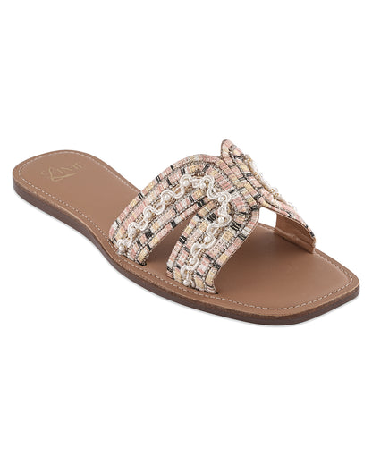 Luna Pink Multi Pearl Flats