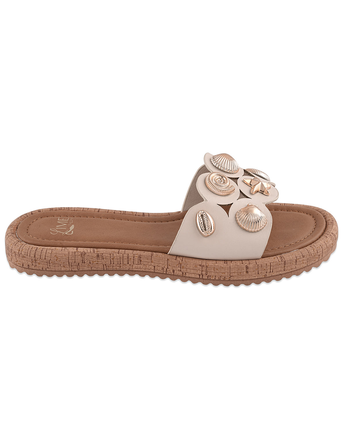 Flora Beige Bloom Flats