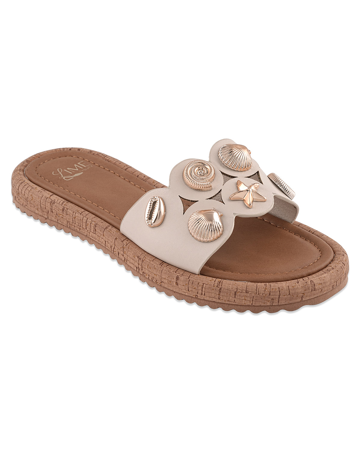 Flora Beige Bloom Flats