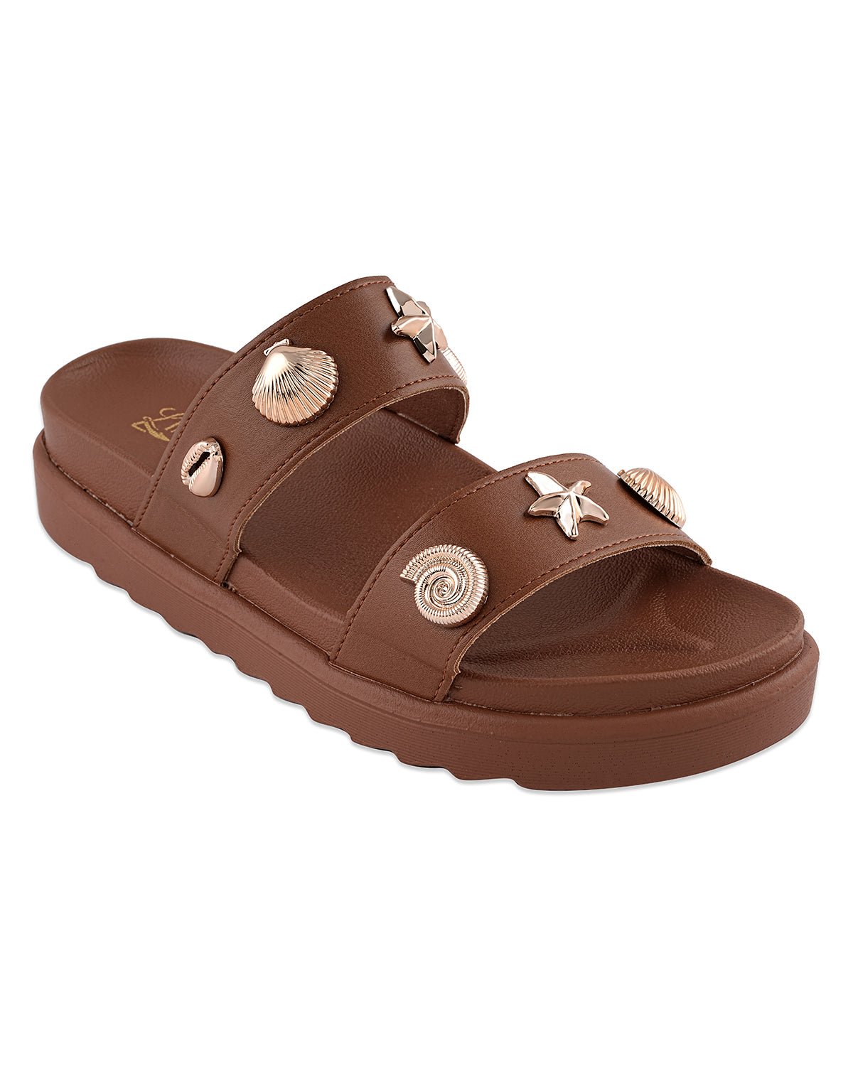 Rhea Tan Studded Wedge