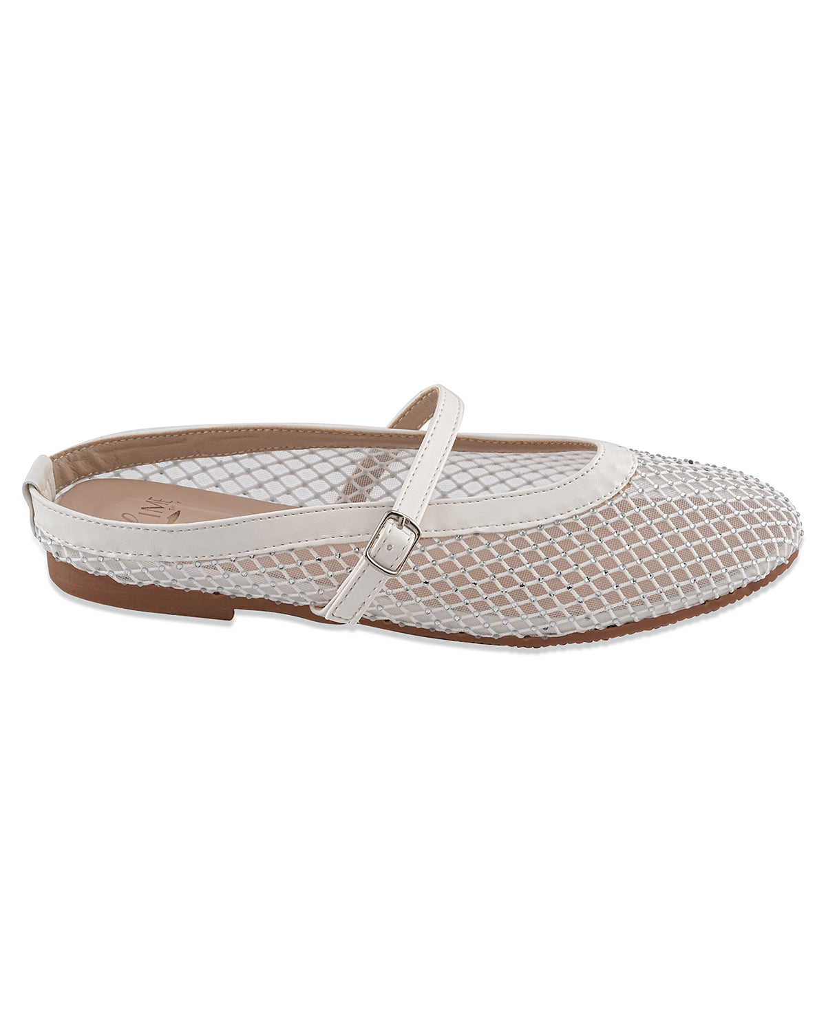 Mira White Mesh Belly Shoe